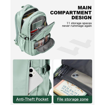 Schulrucksack für Teenager Mädchen mit Laptopfach (Grün)