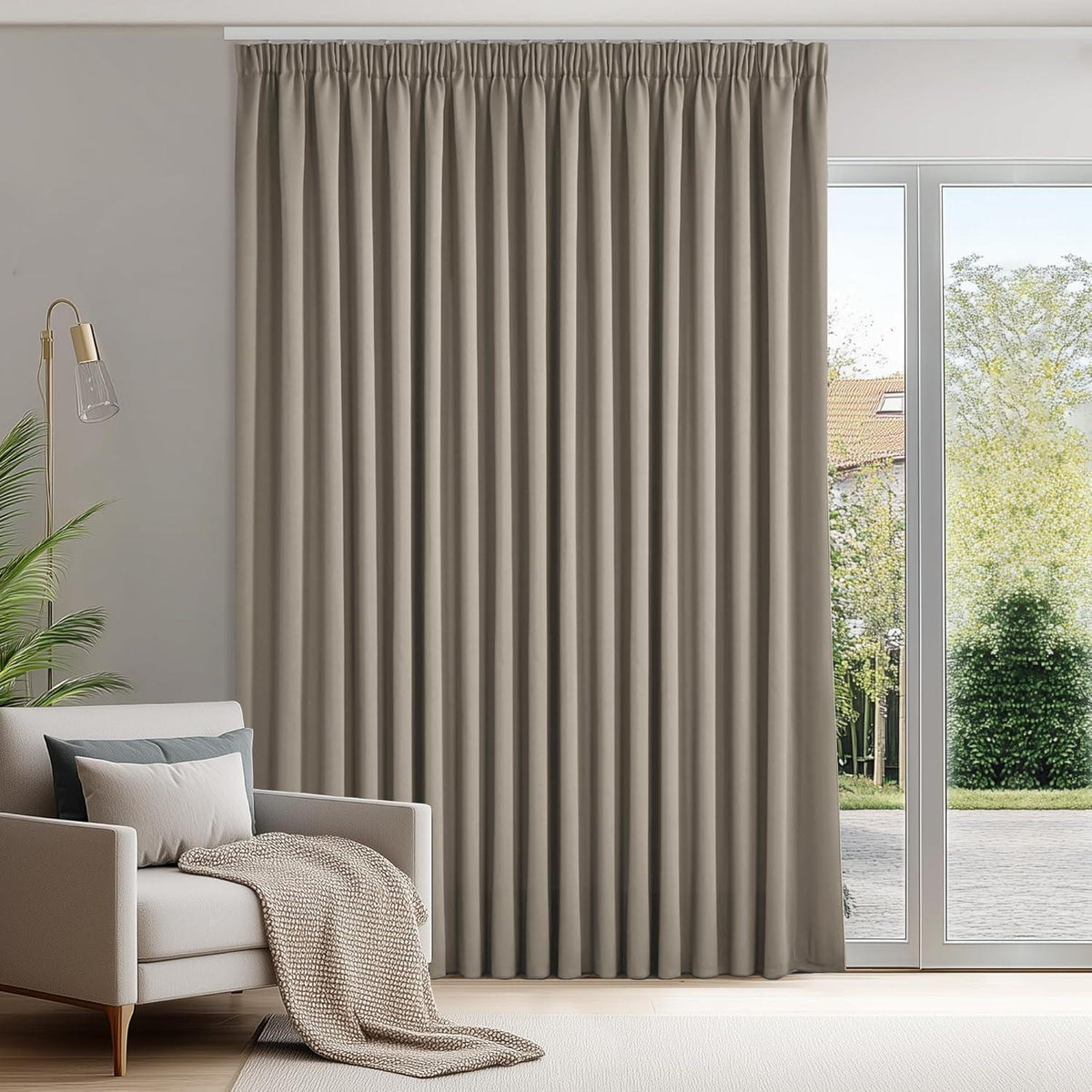 Blickdichte Verdunkelungsvorhänge Taupe – 260x300 cm