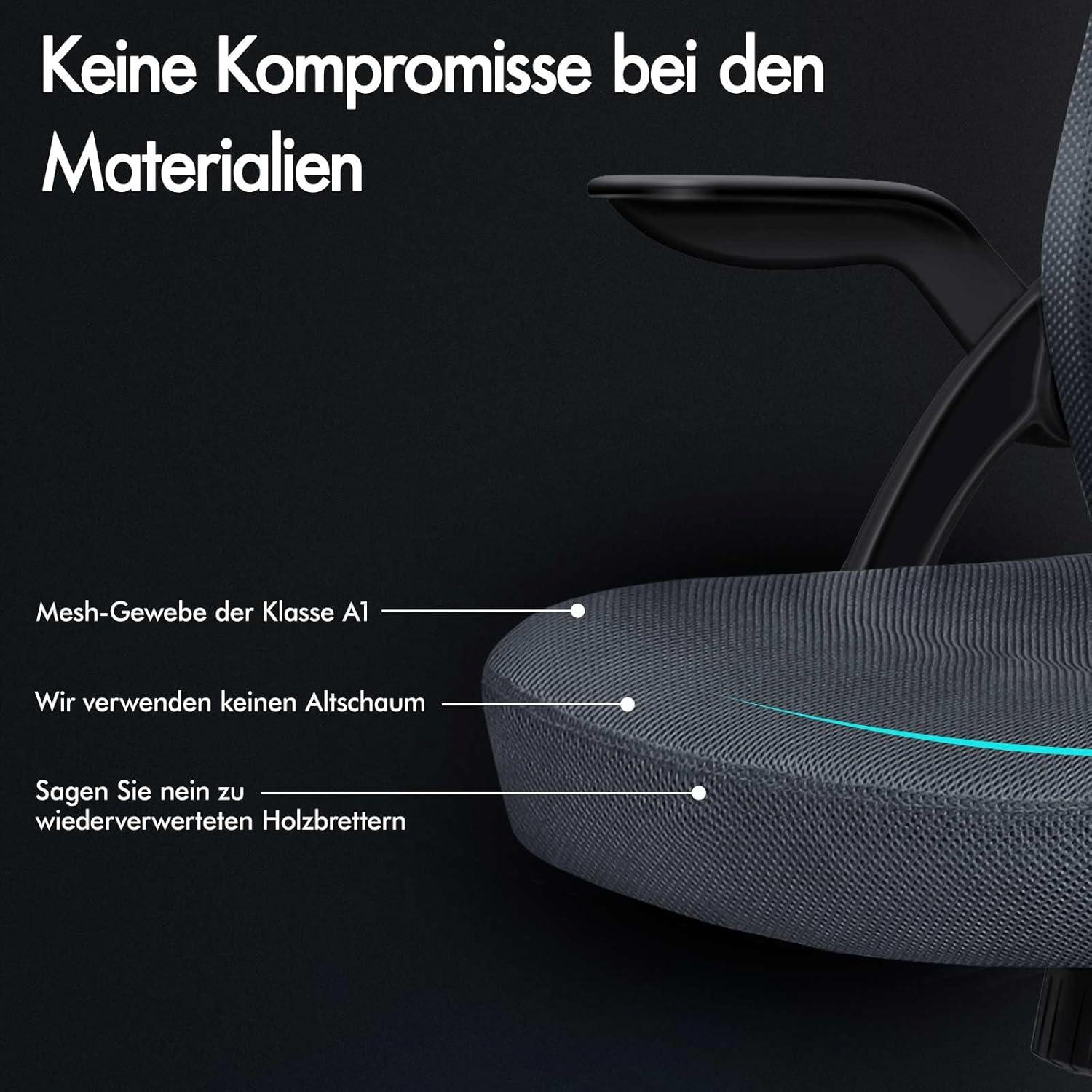 ALFORDSON Bürostuhl Ergonomisch 100% einstellbar Gaming Computerstuhl Grau