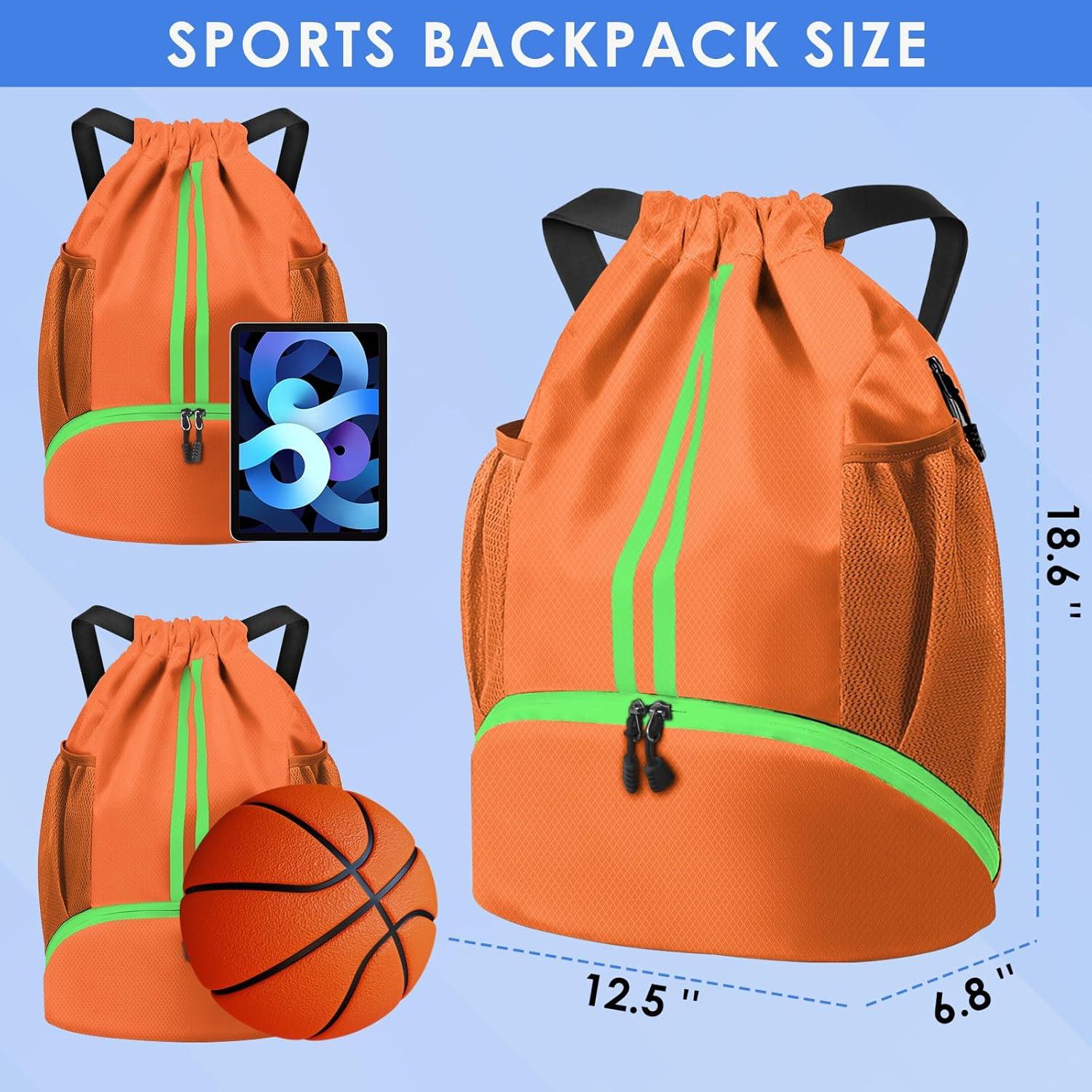 BROTOU Sporttasche Fußball Rucksack Turnbeutel Kordelzug