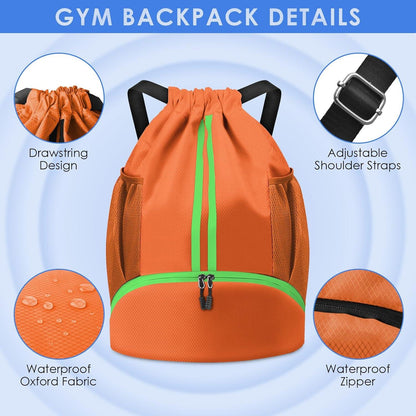 Sporttasche Turnbeutel Fußballtasche Rucksack Kordelzug Wasserfest Gymtasche