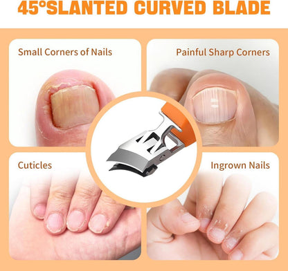 2er Set Gebogene Nagelknipser für dicke Nägel, Breite Öffnung