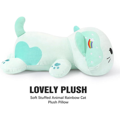 Kuscheltier Katze Plüschtier 30cm Grün