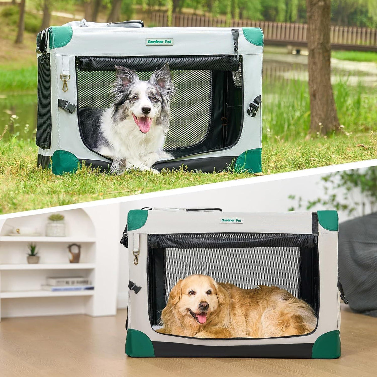 Faltbare Hundebox mit Decke – 76x53x53cm, Grau