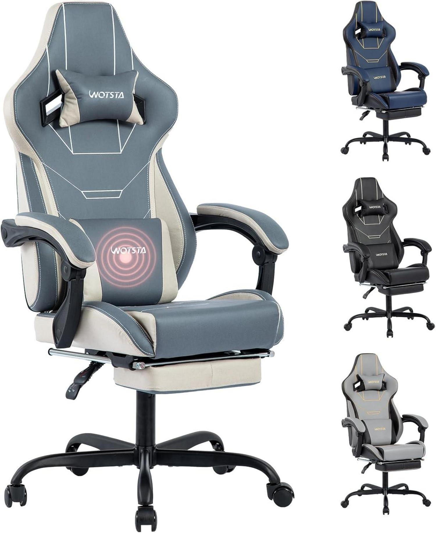 Ergonomischer Gaming Stuhl mit Fußstütze Racing Computerstuhl