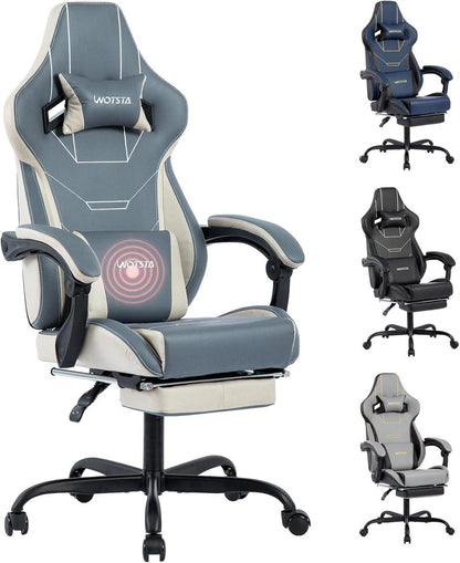 Ergonomischer Gaming Stuhl mit Fußstütze Racing Computerstuhl