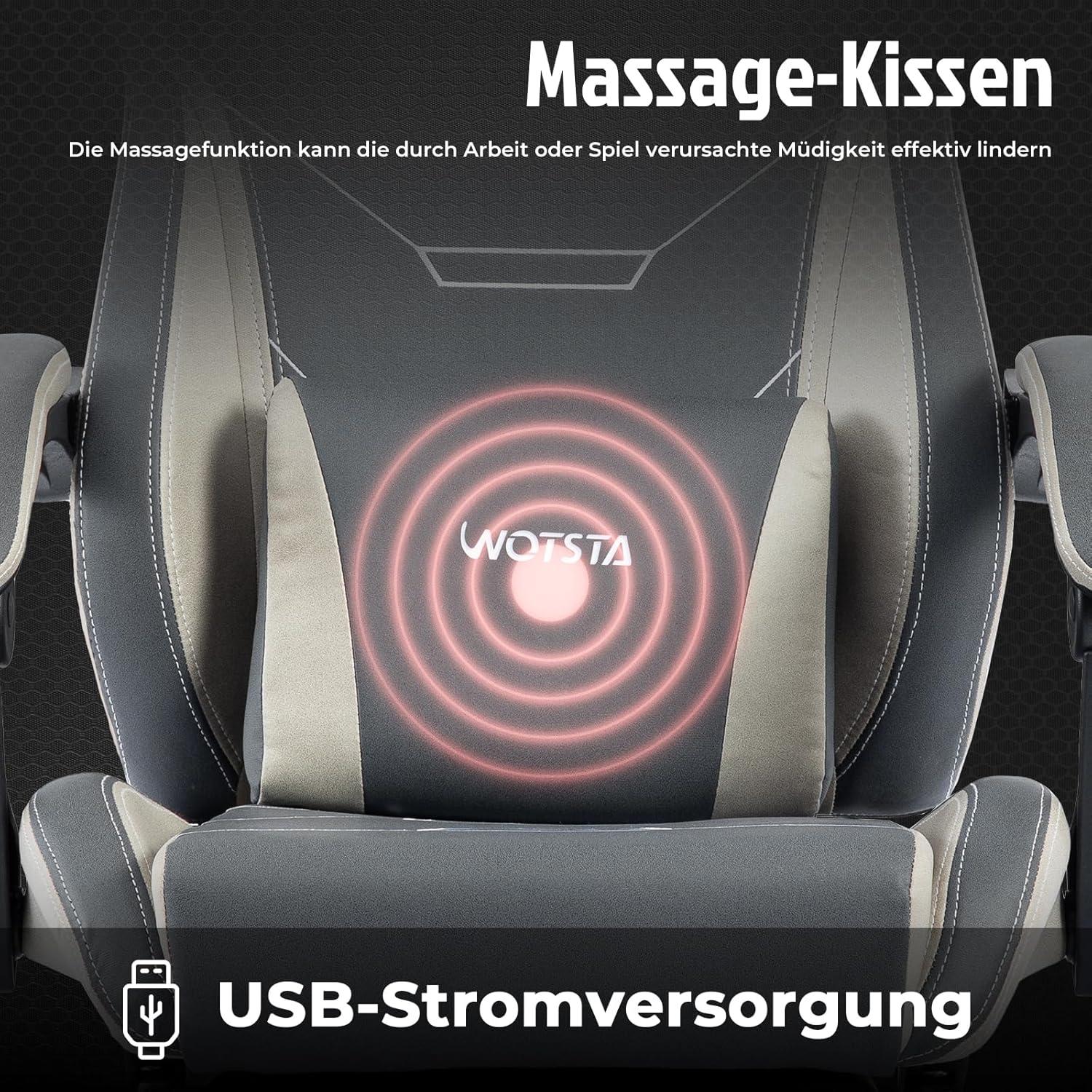 Ergonomischer Gaming Stuhl Racing Chair Bürostuhl mit Fußstütze Blau Einstellbar