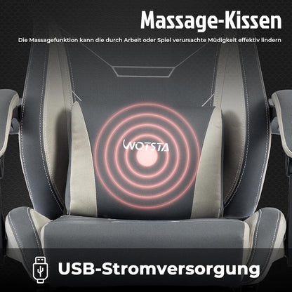 Ergonomischer Gaming Stuhl Racing Chair Bürostuhl mit Fußstütze Blau Einstellbar