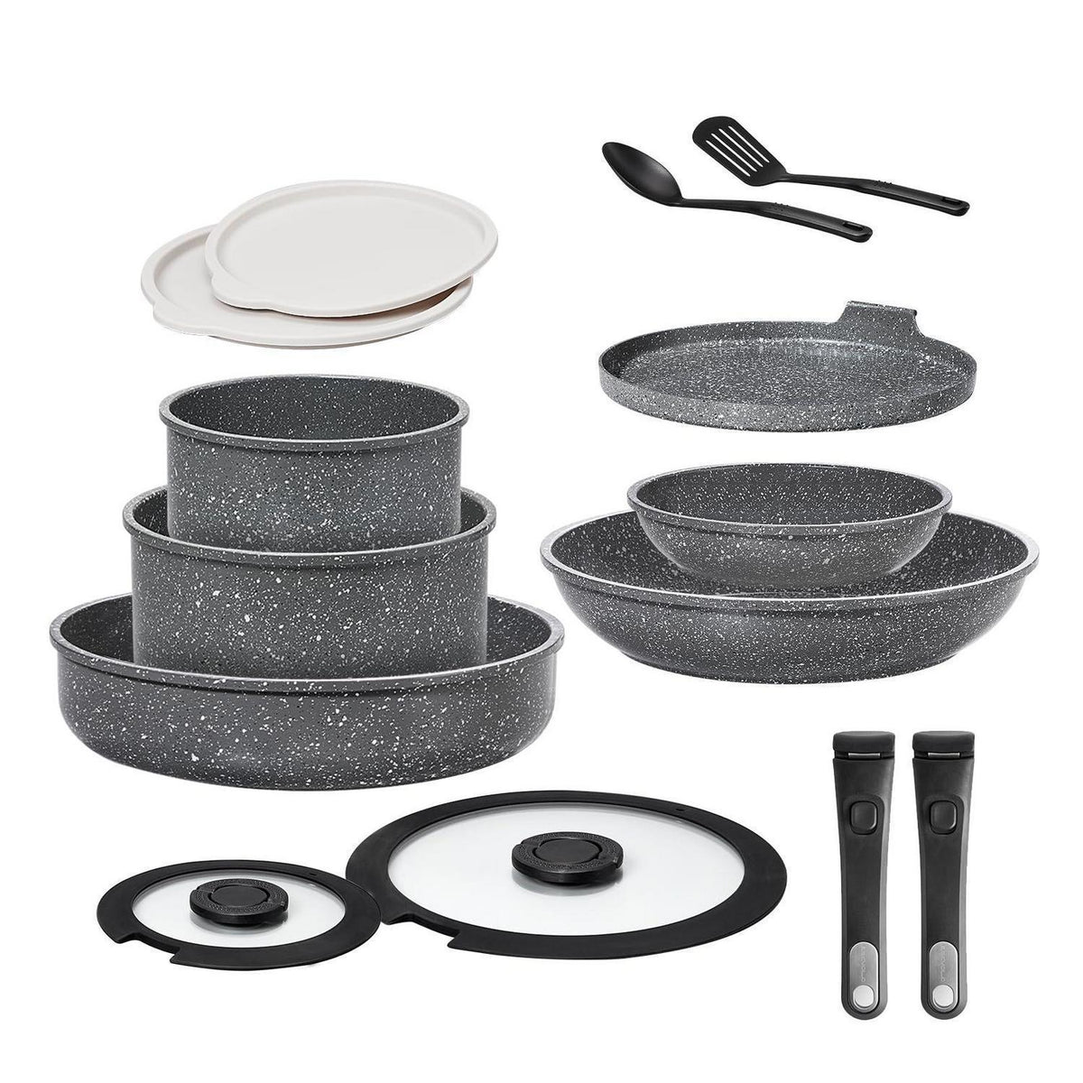 14-teiliges Kochgeschirr-Set Induktion, Antihaft & Stapelbar