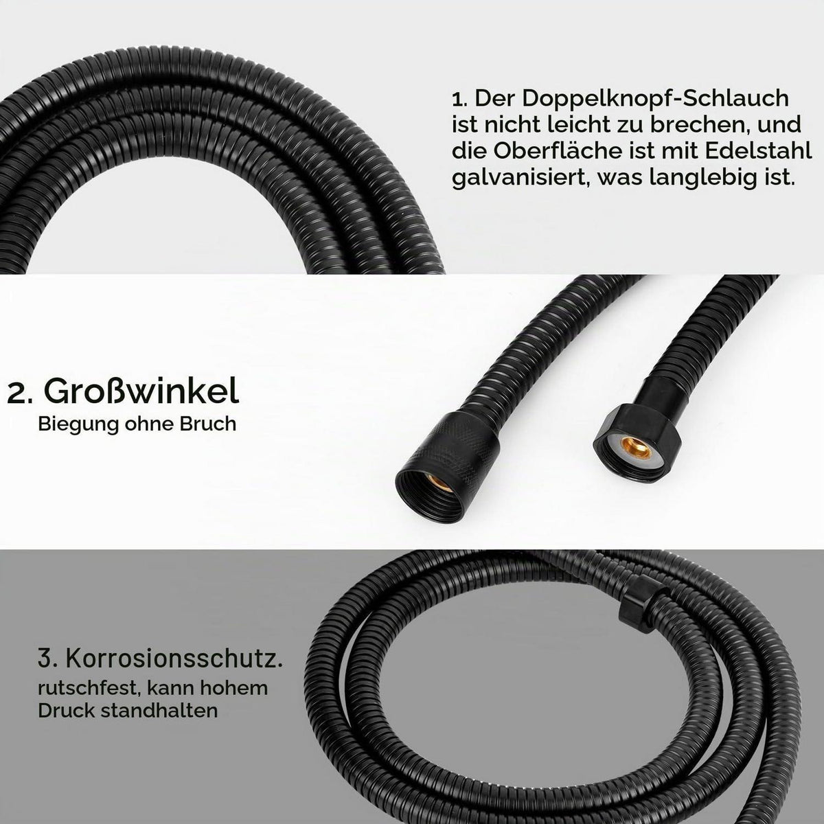 Duschschlauch 1,5m mit Verdrehschutz – Flexibel & Langlebig