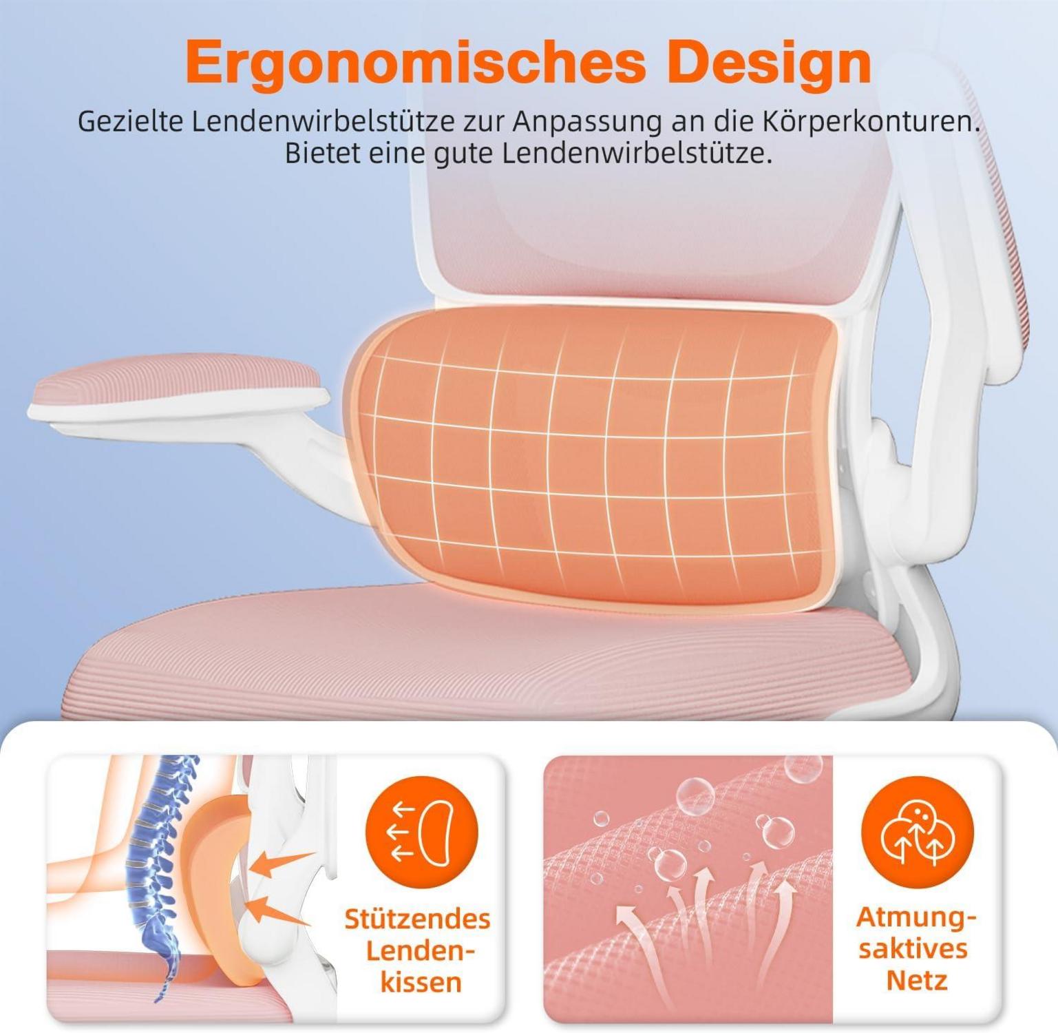 Ergonomischer Bürostuhl mit Verstellbarer Kopfstütze und