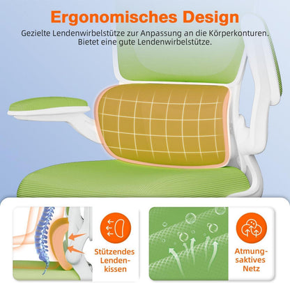 Ergonomischer Bürostuhl Lendenwirbelstütze Armlehnen höhenverstellbar