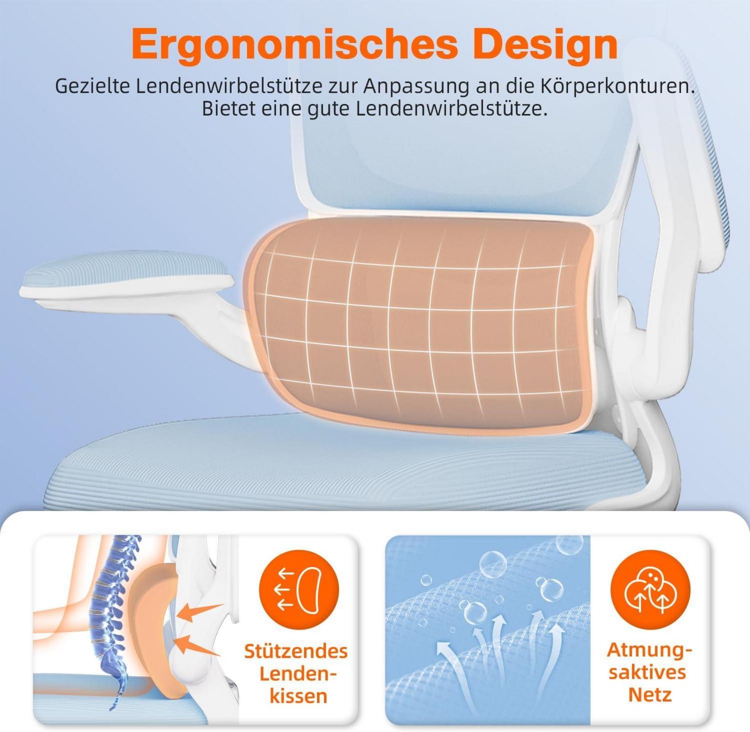 Ergonomischer Bürostuhl mit Wippfunktion und verstellbaren Armlehnen