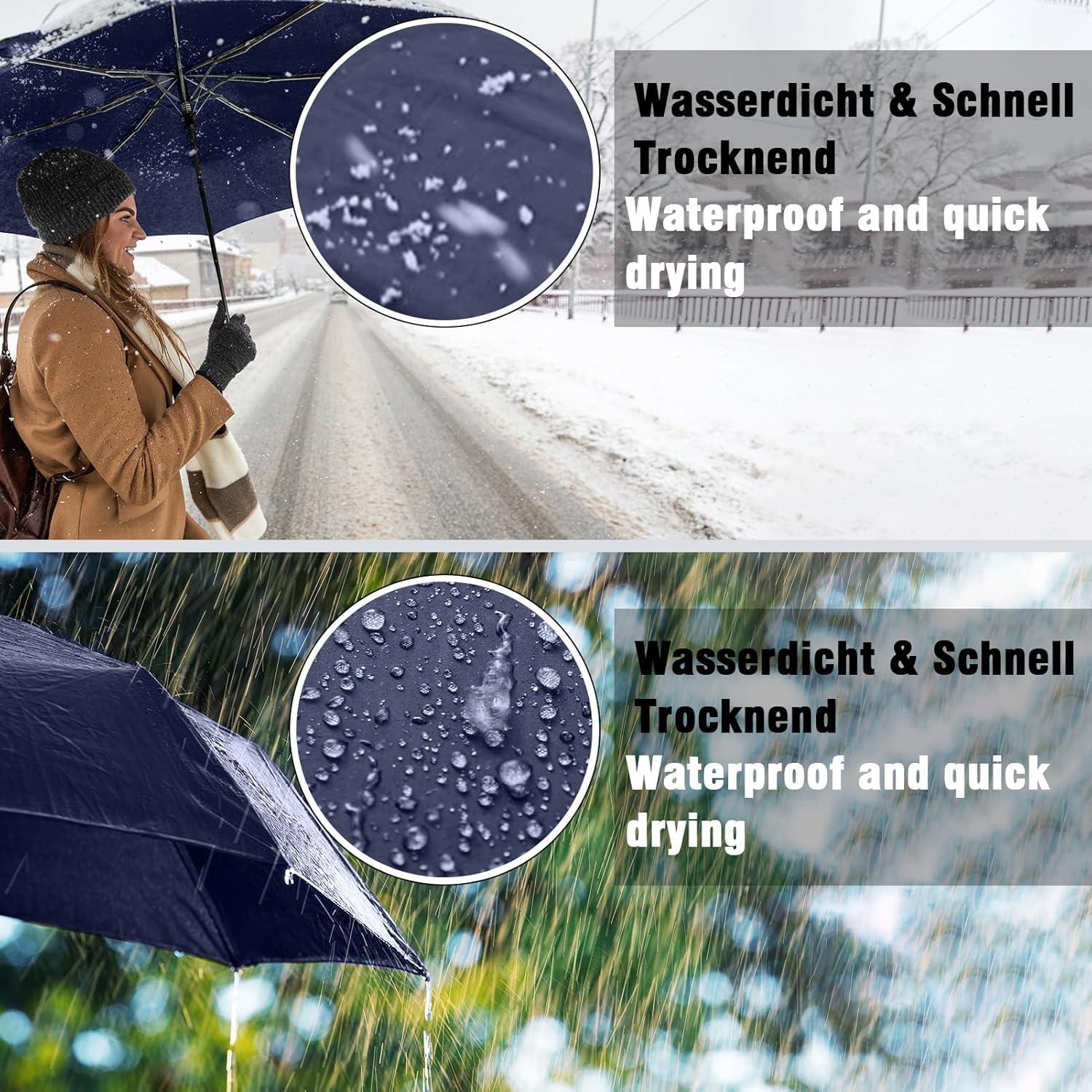 Herreicher Regenschirm Sturmfest Groß Automatik Taschenschirm