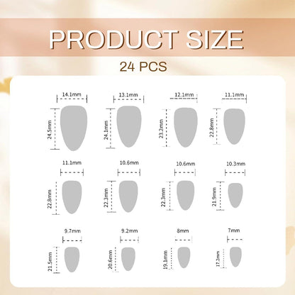 Press on Nails Medium Almond Red Gradient Spider Heart
