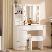 Schminktisch mit Spiegel und Beleuchtung 3-Farb-LED 80x34x130cm