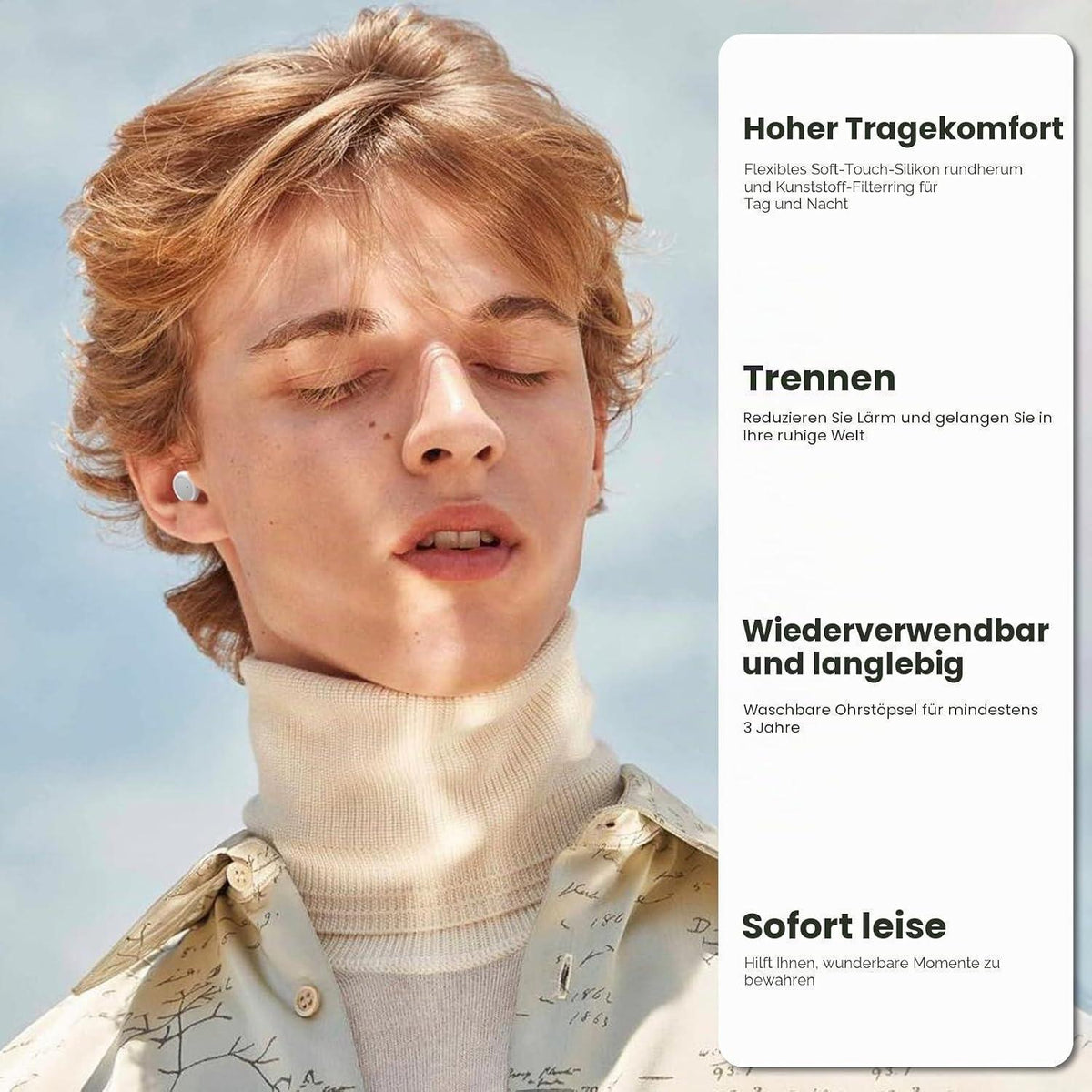 Ohrstöpsel Geräuschreduzierung für Schlaf, Konzerte & Reisen