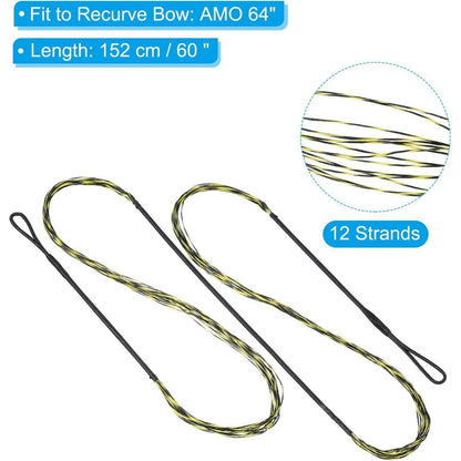 Recurve Bogen Saite mit Nocken & Fingertab – 60 Zoll AMO 64"