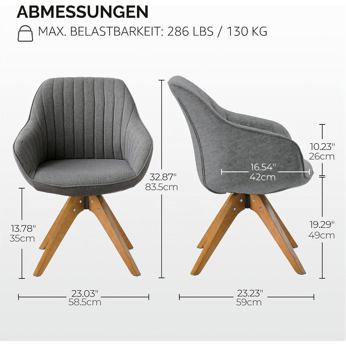 Moderner Esszimmerstuhl Grau – Samt & Massivholz
