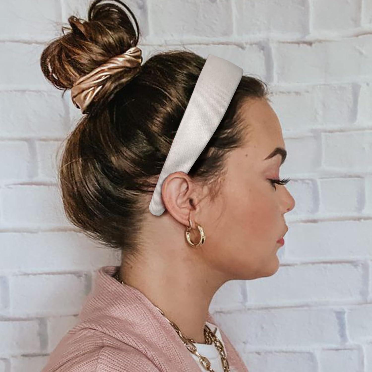 4er Pack breite Samtstirnbänder Damen Mädchen Boho Haarreifen