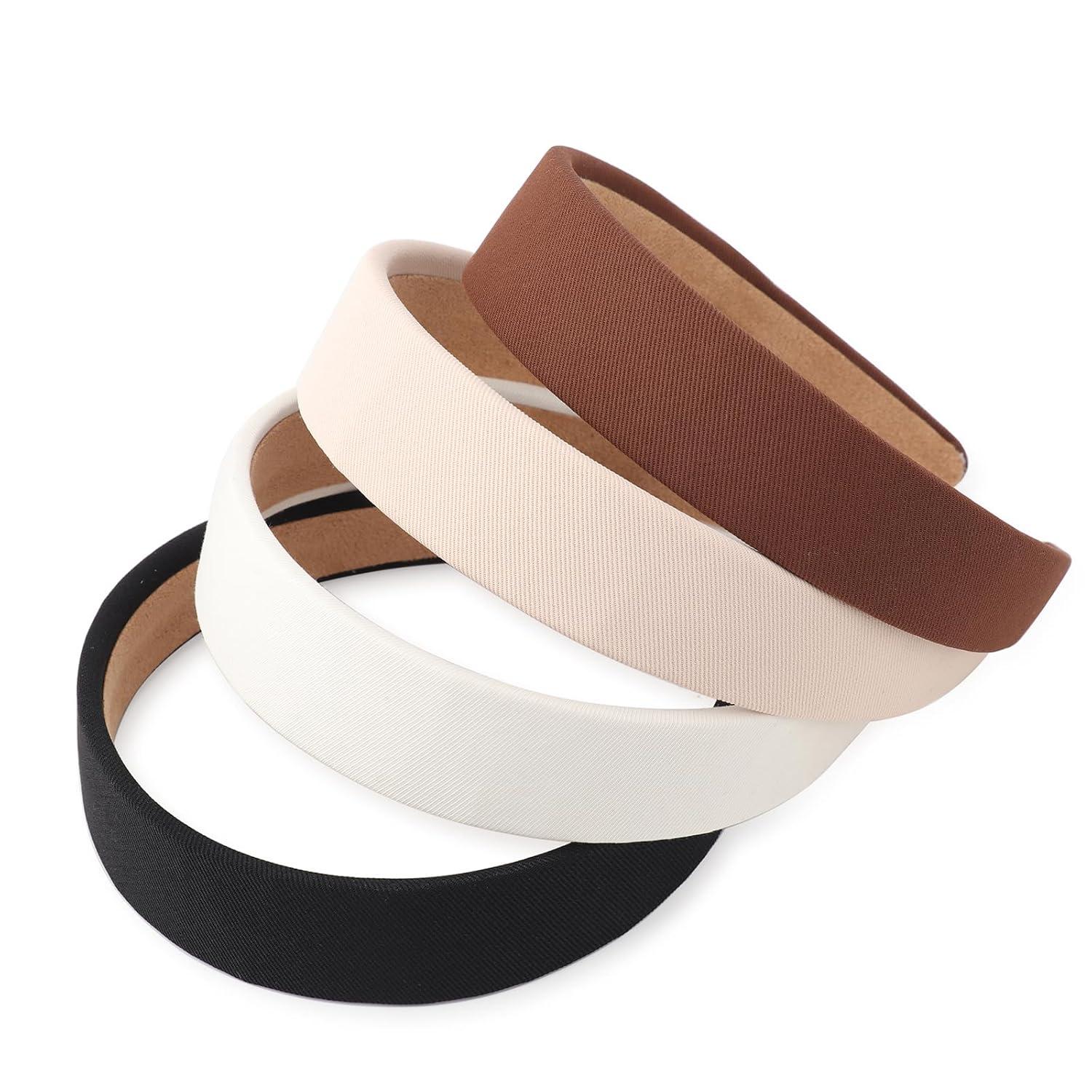 Breite Samtstirnbänder Damen Mädchen 4er Pack Boho Haarbänder