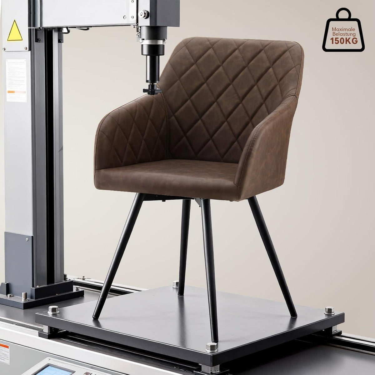 Drehbare Esszimmerstühle 2er Set Braun in Lederoptik