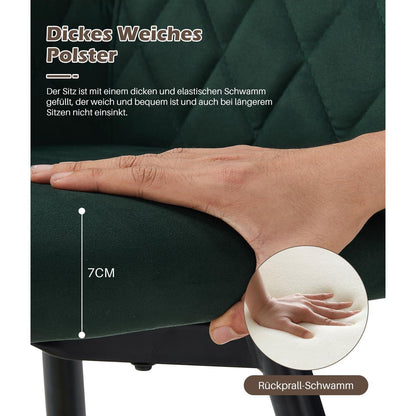 Drehbare Esszimmerstühle Set 2 – Samt, Grün