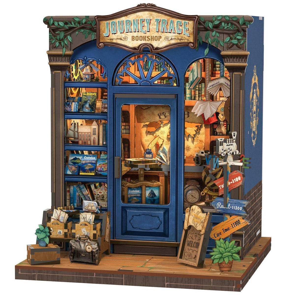 Holz Book Nook Bausatz – Miniatur Buchhandlung Deko