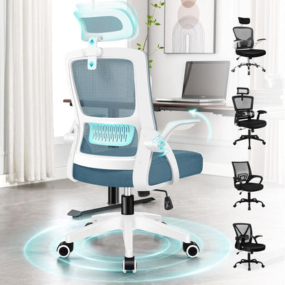 Ergonomischer Netz-Bürostuhl mit Lordosenstütze und