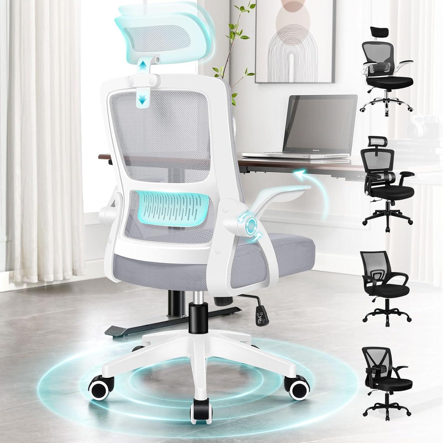Ergonomischer Bürostuhl mit Lendenstütze und Kopfstütze