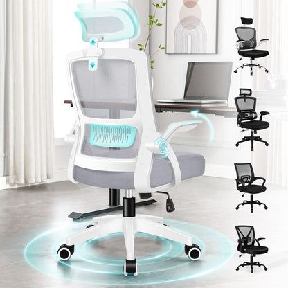 Ergonomischer Bürostuhl mit Lendenstütze und Kopfstütze