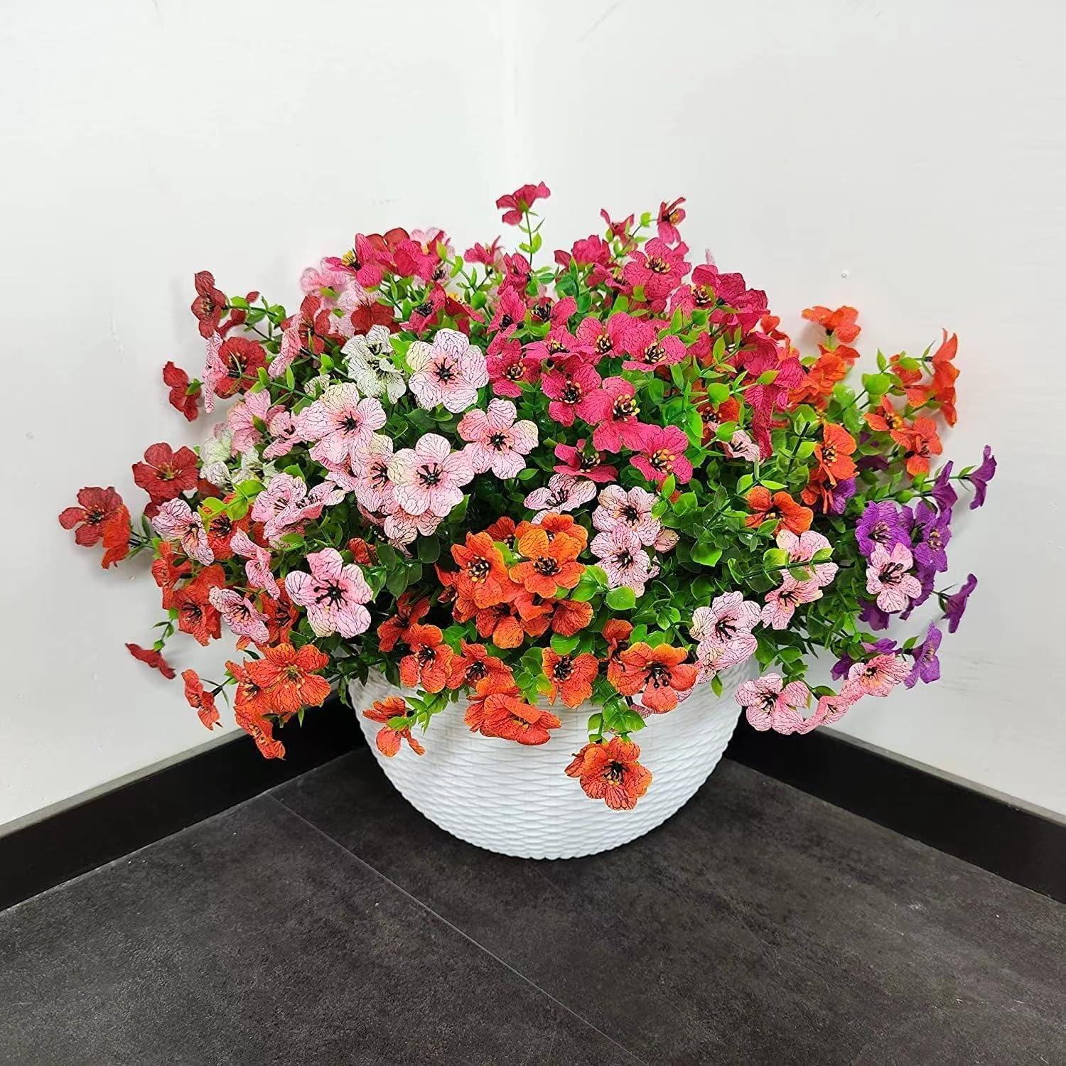 Künstliche Blumen Außen 8 Bündel Wetterfest Balkon Garten