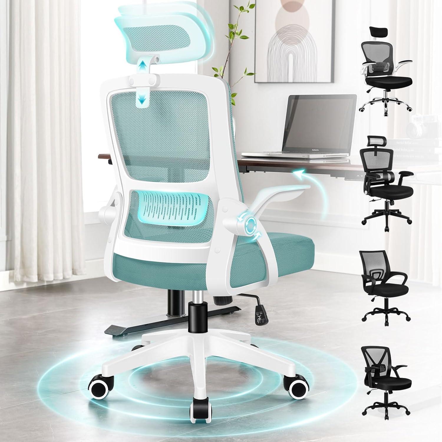 Ergonomischer Bürostuhl mit Lendenstütze und Kopfstütze