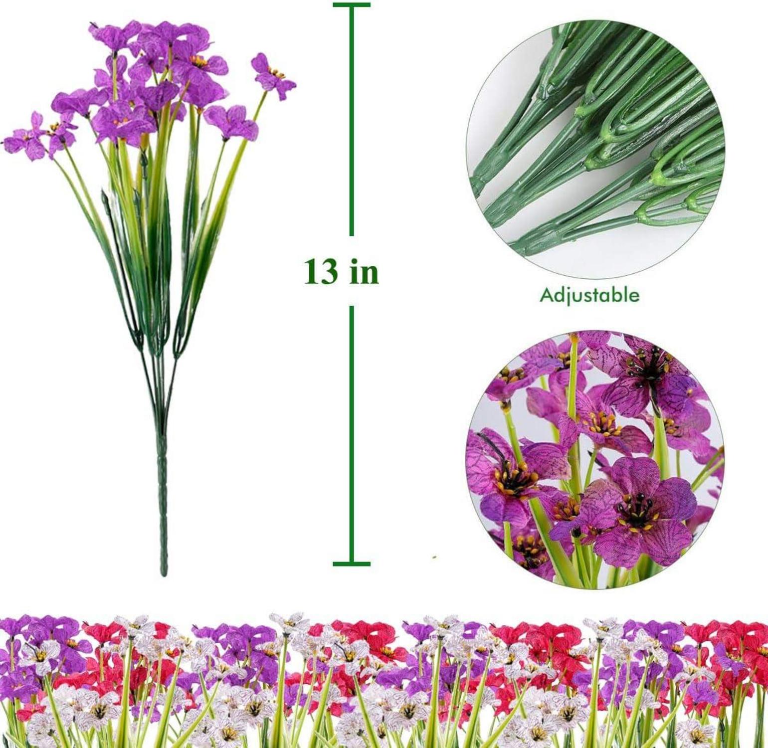 Künstliche Blumen Außen 12 Bündel Wetterfest UV Beständig
