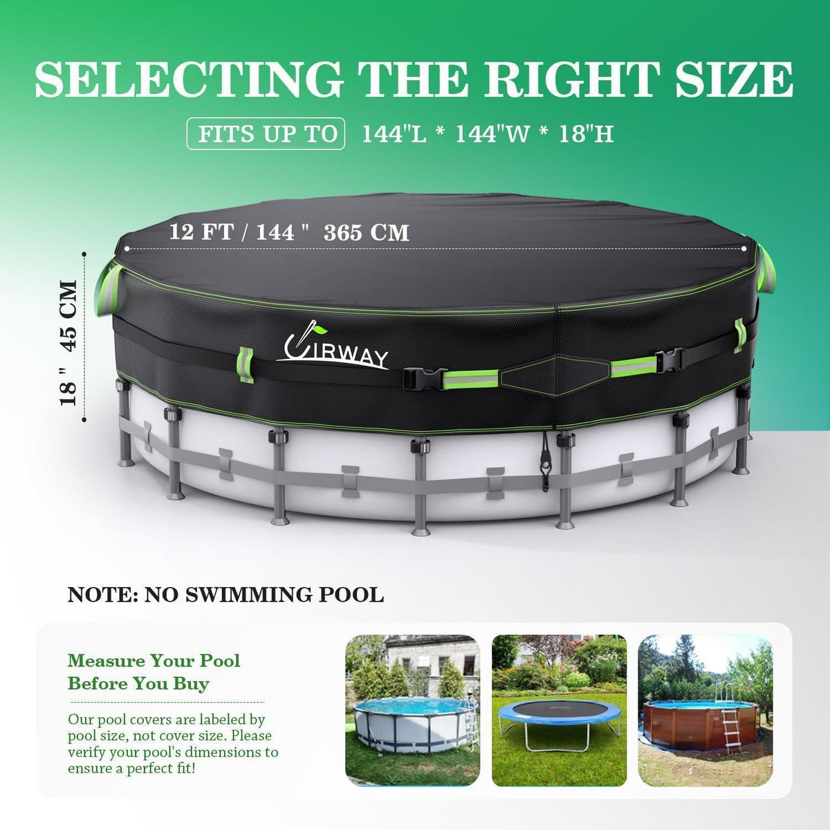 Runde Poolabdeckung 366cm – Robust, UV-Schutz & Windfest