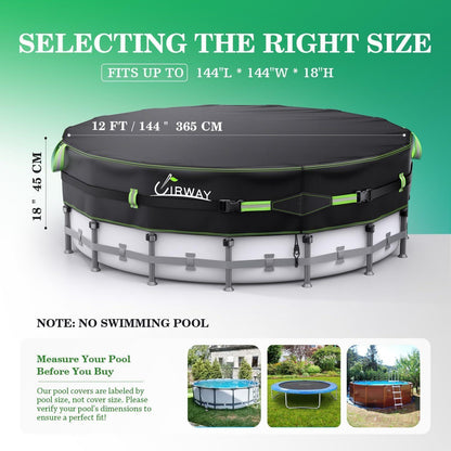 Runde Poolabdeckung 366cm – Robust, UV-Schutz & Windfest