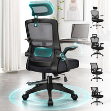 Ergonomischer Bürostuhl mit Lordosenstütze und Armlehnen, Schwarz