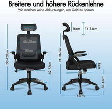Ergonomischer Bürostuhl mit Lordosenstütze, Kopfstütze und