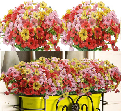 Wetterfeste Künstliche Blumen Balkon Deko-Set 12 Bündel
