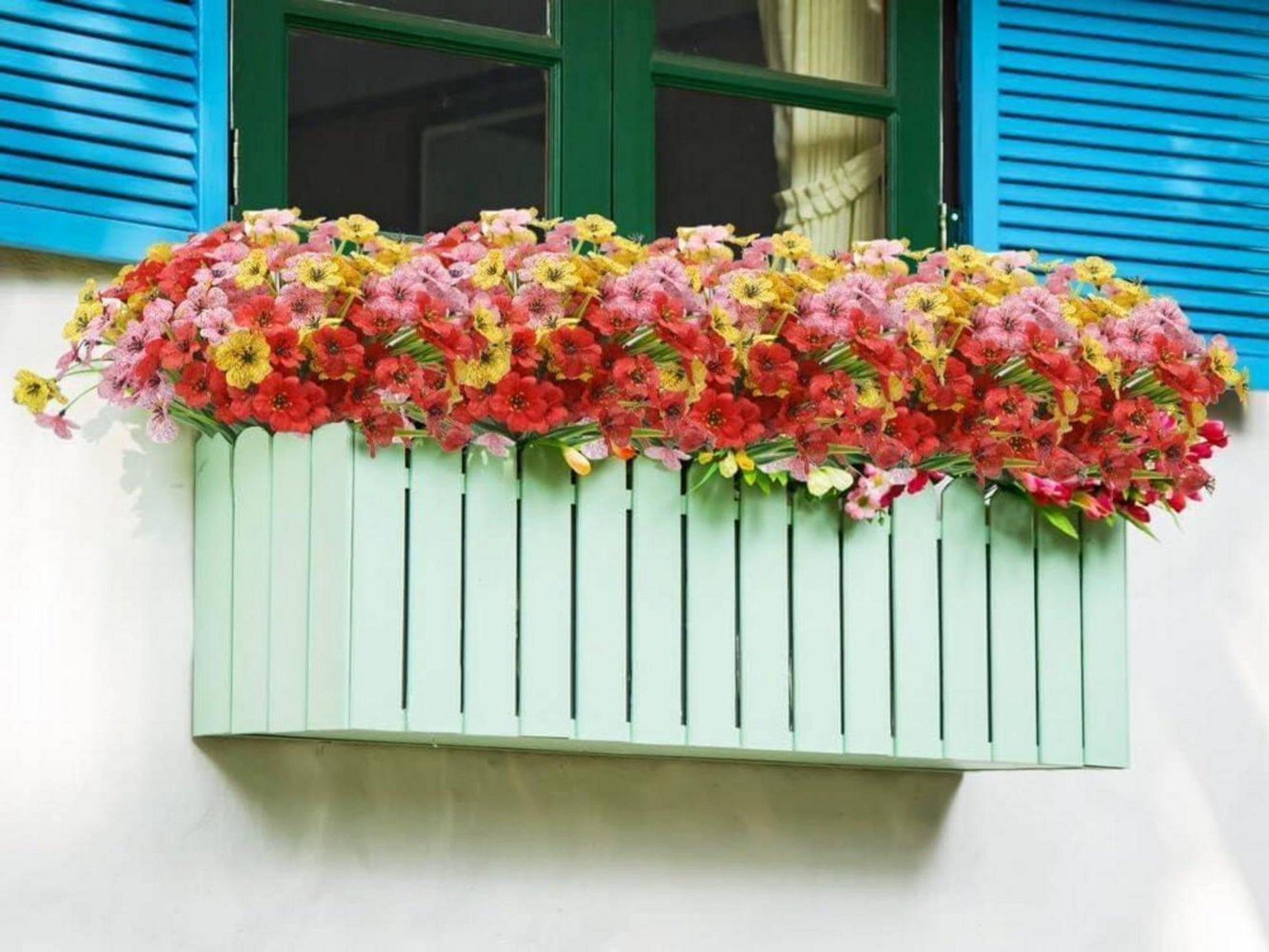 Künstliche Blumen Außen Balkon Garten Wetterfest UV Beständig 12 Bündel