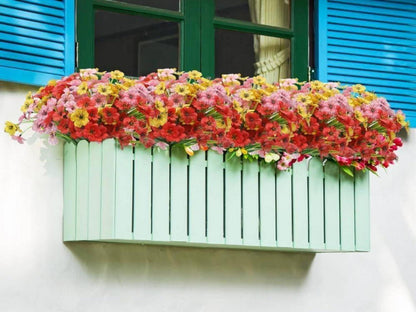 Künstliche Blumen Außen Balkon Garten Wetterfest UV Beständig 12 Bündel