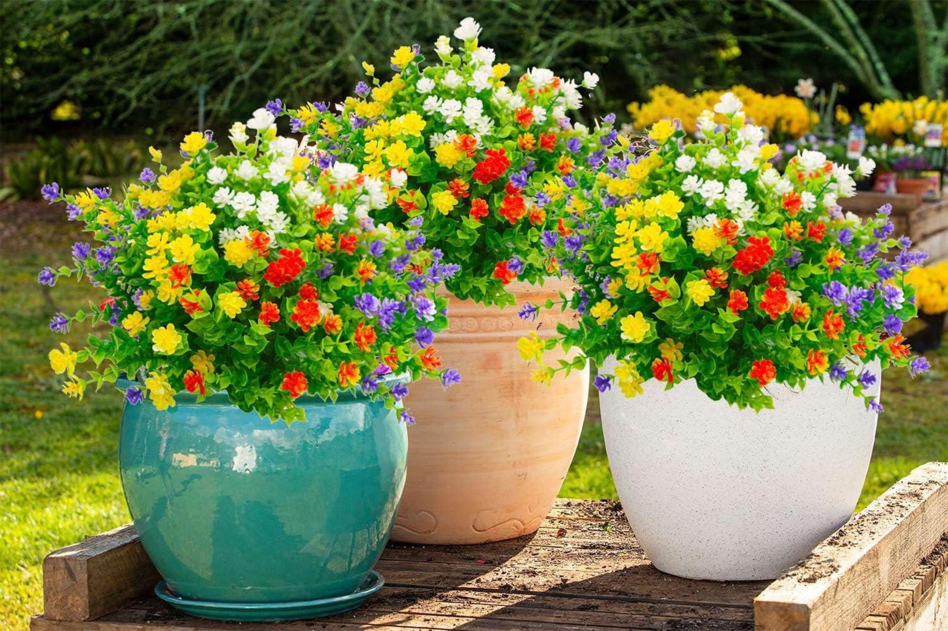 Künstliche Blumen Außen 12 Bündel Balkon Wetterfest UV