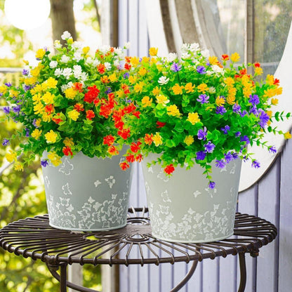 Künstliche Blumen Außen 12 Bündel UV-beständig für Balkon & Garten
