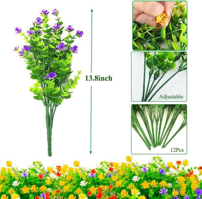 Künstliche Blumen Wetterfest Balkon 12 Bündel UV-beständig