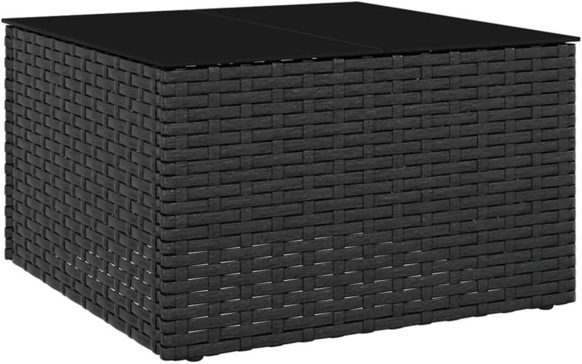 Gartenmöbel Set 2-TLG. Schwarz Poly Rattan Garten-Lounge-Set Kissen