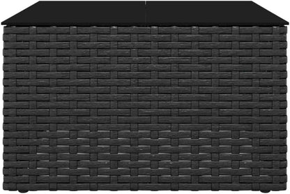 Gartenmöbel Poly Rattan Lounge-Set Schwarz mit Kissen