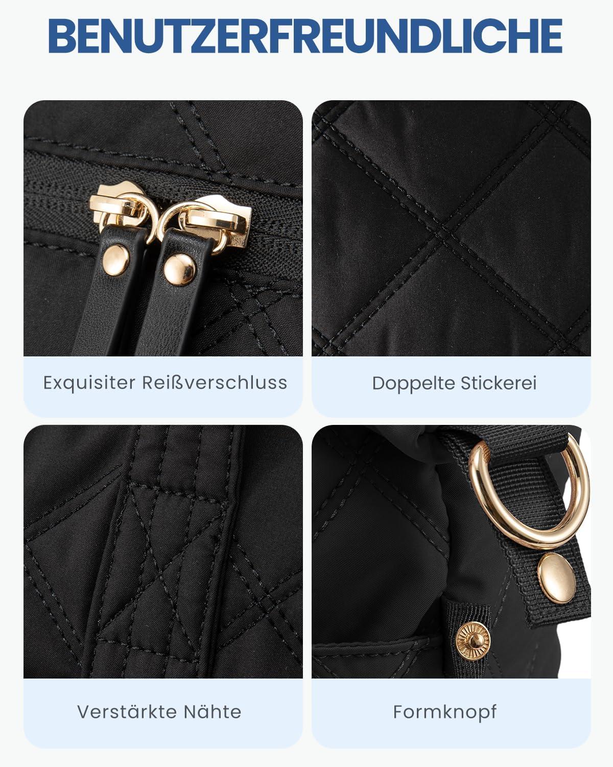 LOVEVOOK Damen Reisetasche Schwarz mit Schuh- und Nassfach