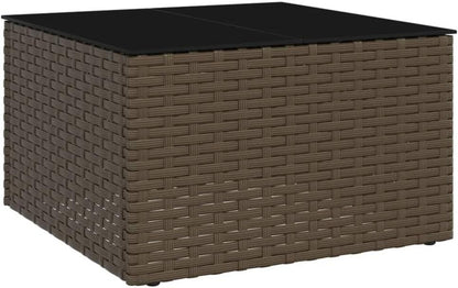 Gartenmöbel Lounge-Set mit Kissen Braun Poly Rattan