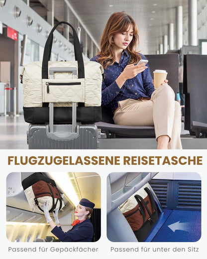 Leichte Reisetasche Damen Weekender mit Schuhfach, Nassfach