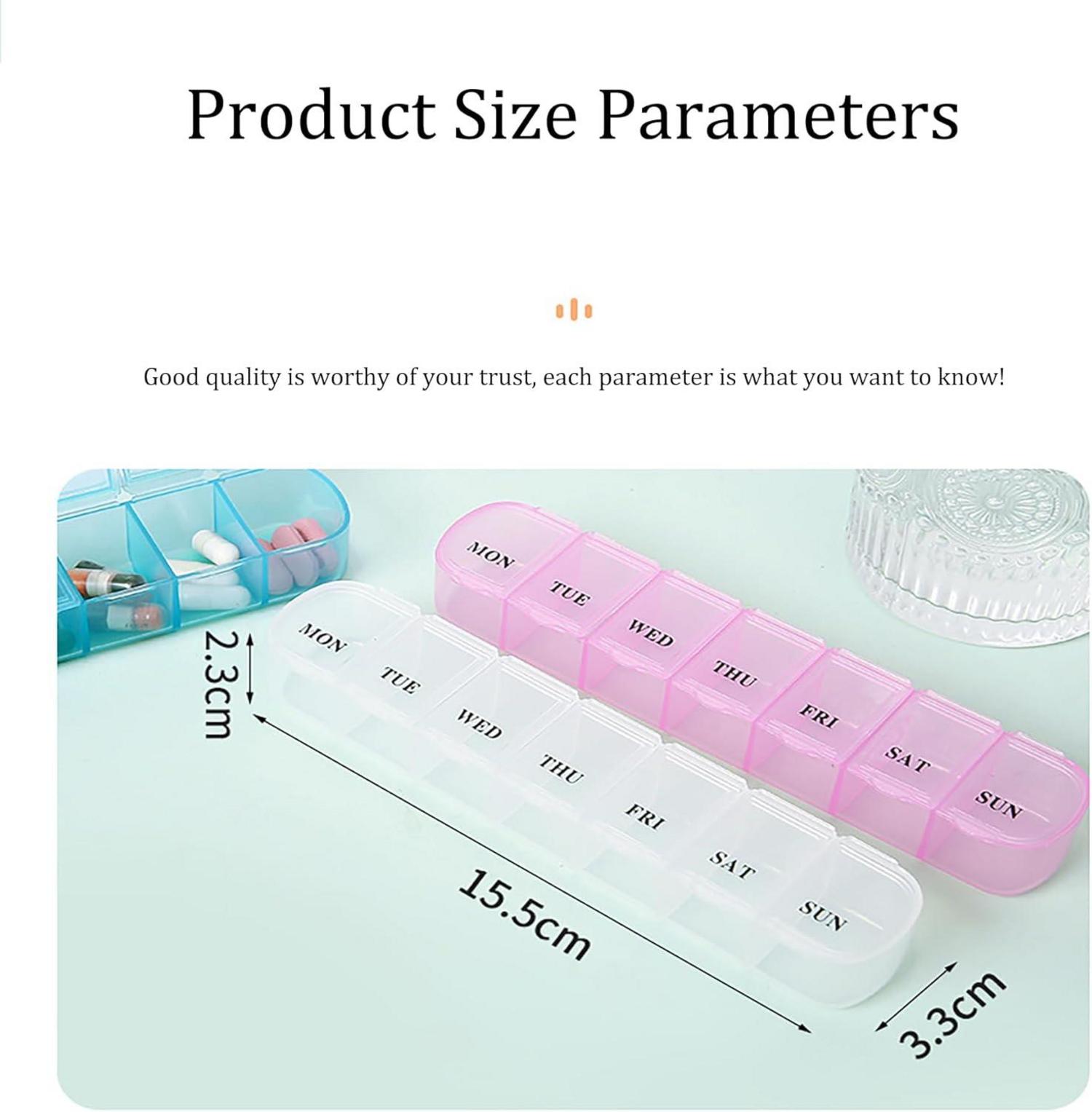 7-Tage Pillendosen für Vitamine & Medikamente, mattes Finish